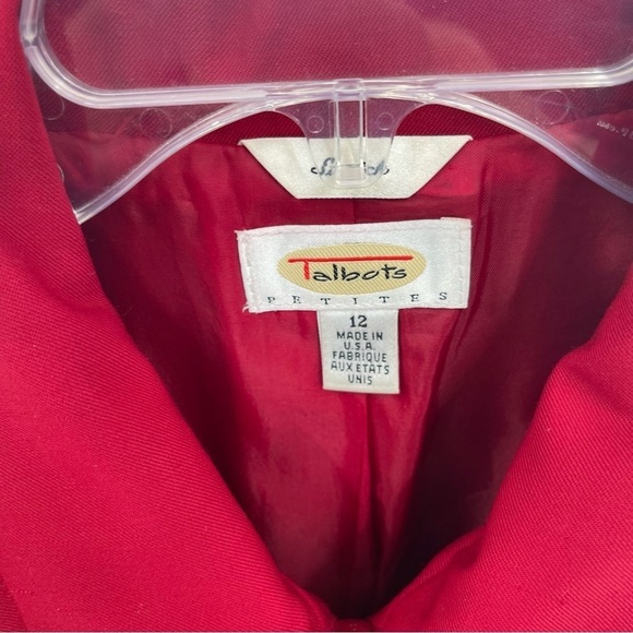 Talbots Cropped Jacket Blazer Womens Size 12 petite wool rust red - Picture 5 of 9